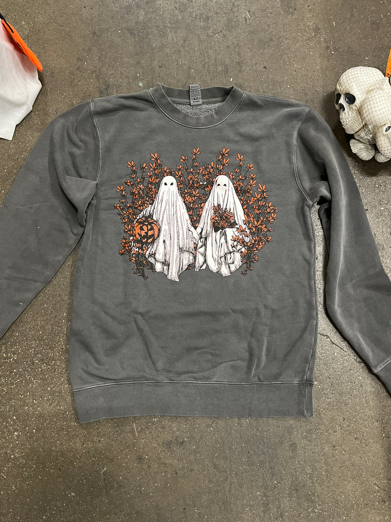 Spooky Detour Sweatshirt / Embroidered Long Sleeve Logo Autumn vibes