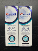 NEW Lot of 2 CREST Pro-Health Gum Detoxify Toothpaste-Deep Clean 3.7oz Tubes