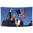 Trump 2024 Flag Shooting Makes Me Stronger Banner with 4 Brass Grommets 3x5 Ft