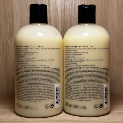 Philosophy Purity Made Simple One-Step Facial Cleanser 16 oz x 2 = 32 oz Sealed