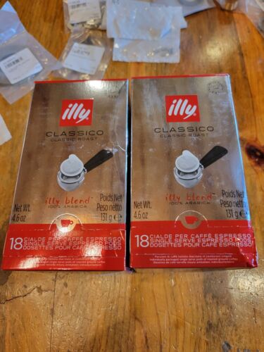 Illy Classico Classic Roast 18 single serve Espresso Pods, 4.6oz box 11/2025,2pk