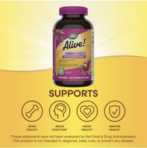Nature's Way Alive! Women’s 50+ Multivitamin Gummy Mixed Berry 130 09/2026