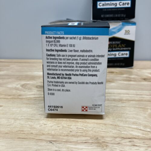 4 x Purina Pro Plan Veterinary Supplements Calming Care For Cats, 30pk Exp 12/24