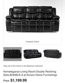 Bastrop Black Double Reclining Sofa Couch black brown Homelegance