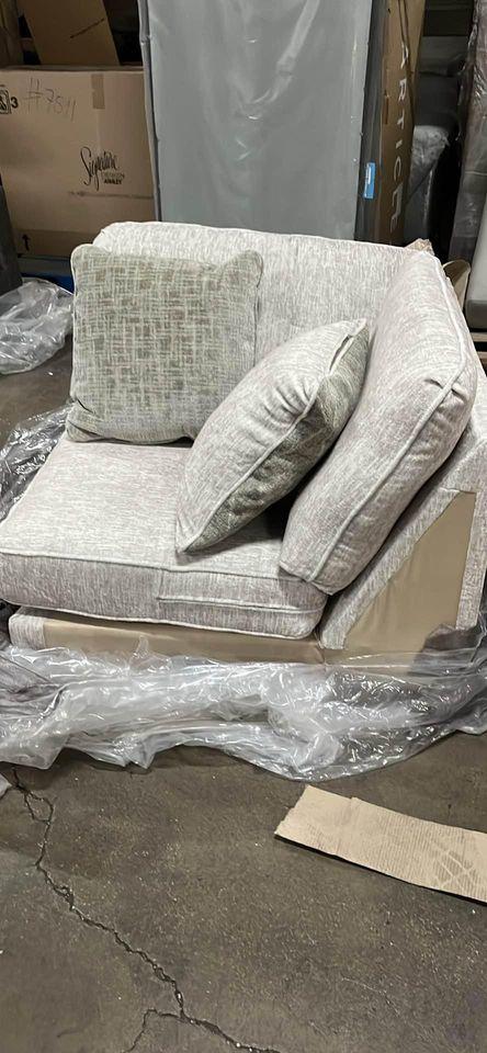Ashley Furniture sectional corner piece beige couch with cushions seat sofa