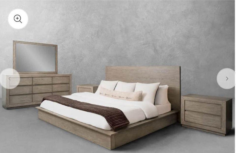 KING SIZE GOODWIN 5-PC BEDROOM SET dark beige abbyson furniture bed frame dresser side headboard
