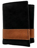 Black and Brown Two Tone Tri-Fold Wallet C437BK