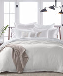 Hotel Collection Linen Blend King Comforter Duvet Cover Solid White 110 x96 - Like New