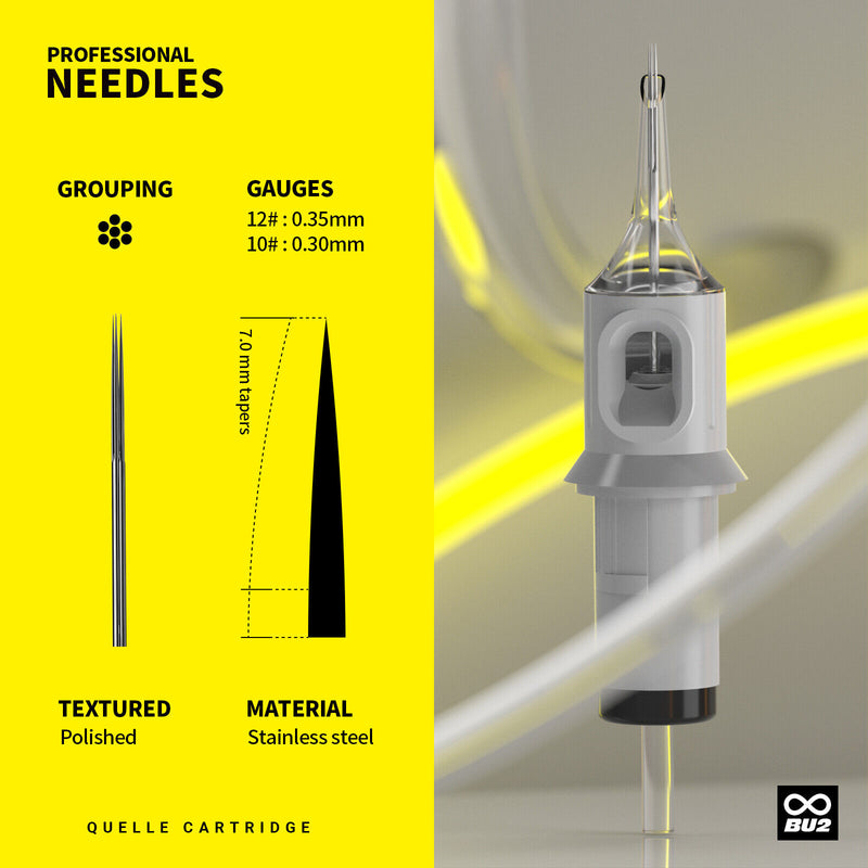 QUELLE 20Pcs Disposable Tattoo Cartridge Needles Sterilized Needle RL RS RM M1