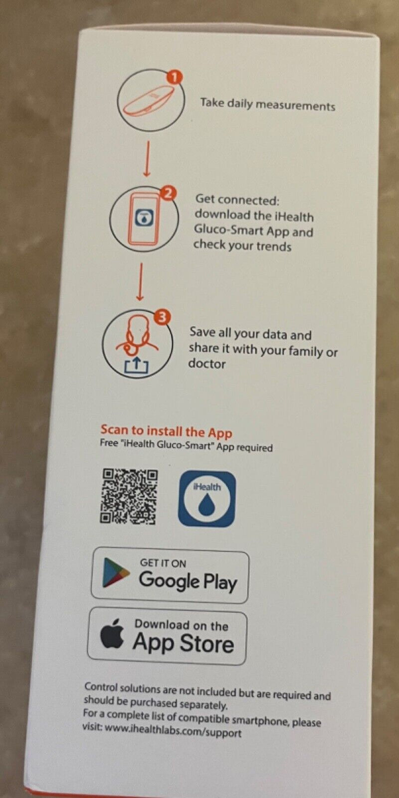 IHealth Gluco+ Wireless Smart Blood Glucose Monitor Kit With Free App