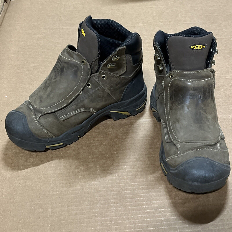 KEEN MT Vernon 6" MET Waterproof Steel Toe Work Boots Mens Size 9D Brown USA
