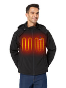 ORORO Men's Heated Jacket with Battery, Heated Coat with Detachable Hood (Charger Not Included) (Black, 2XL) - Like New