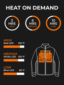 ORORO Women's Slim Fit Heated Jacket with Battery Pack and Detachable Hood (Black/Purple,L)