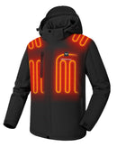 Venustas Men's Heated Jacket with Upgrade Battery, Warmer Windbreaker, Softshell Heated Coat Up to 12H Runtime For Outdoor  (Black, L) - Like New