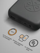 ORORO Women's Slim Fit Heated Jacket with Battery Pack and Detachable Hood (Black/Purple,L)