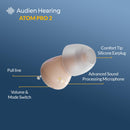 Audien ATOM PRO 2 Wireless Rechargeable OTC Hearing Aid, Premium Comfort Design and Nearly Invisible - Like New