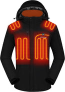 Venustas Men's Heated Jacket with Battery pack 7.4V, Windproof Electric Insulated Coat with Detachable Hood (4XL)