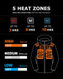 Venustas Men's Heated Jacket with Battery pack 7.4V, Windproof Electric Insulated Coat with Detachable Hood (4XL)