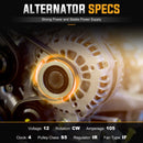 Alternator Replacement Compatible with Chevrolet Cavalier 2.2L Pontiac Sunfire, Grand Am 2002-2005, Saturn ion VUE 2.2l 02-07, classic Malibu 04-05, Oldsmobile Alero 02-04 Replace AVA0001 400-40027