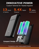 Venustas Men's Heated Jacket with Upgrade Battery, Warmer Windbreaker, Softshell Heated Coat Up to 12H Runtime For Outdoor  (Black, M) - Like New