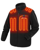 Venustas Mens Heated Jacket, Fleece with Battery Pack 7.4V, Premium Zippers (Black, S) - Like New