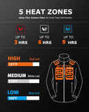 Venustas Mens Heated Jacket, Fleece with Battery Pack 7.4V, Premium Zippers (Black, S) - Like New