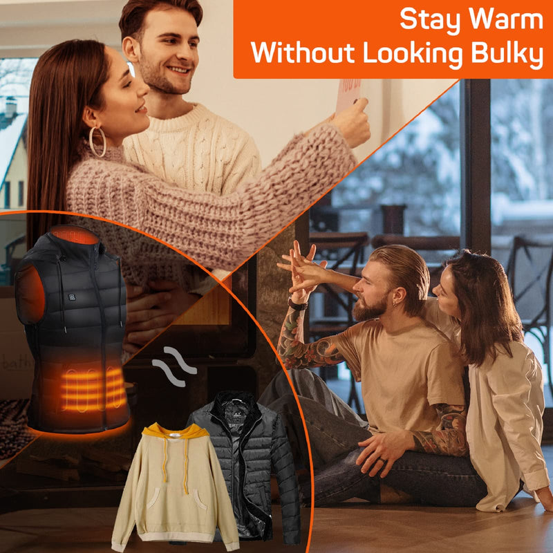 DR.PREPARE Heated Vest, XXL Unisex Winter Hooded Heated Vests Outerwear for Men Women, Lightweight USB Electric Heated Clothing Vest with 3 Heating Levels, Adjustable Size (Battery Pack Not Included) - Very Good