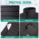 PLIDINNA Men's Heated Vest Lightweight Warm Jacket With Battery Pack 7.4V Electric Heating Vest for Hunting/Fishing/Outdoor Sports(Black,5XL)