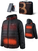 Bodychum Heated Jackets for Men with Battery Pack Included Men's Winter Puffer Jacket Outwear Electric Heating Coat (S) - Like New