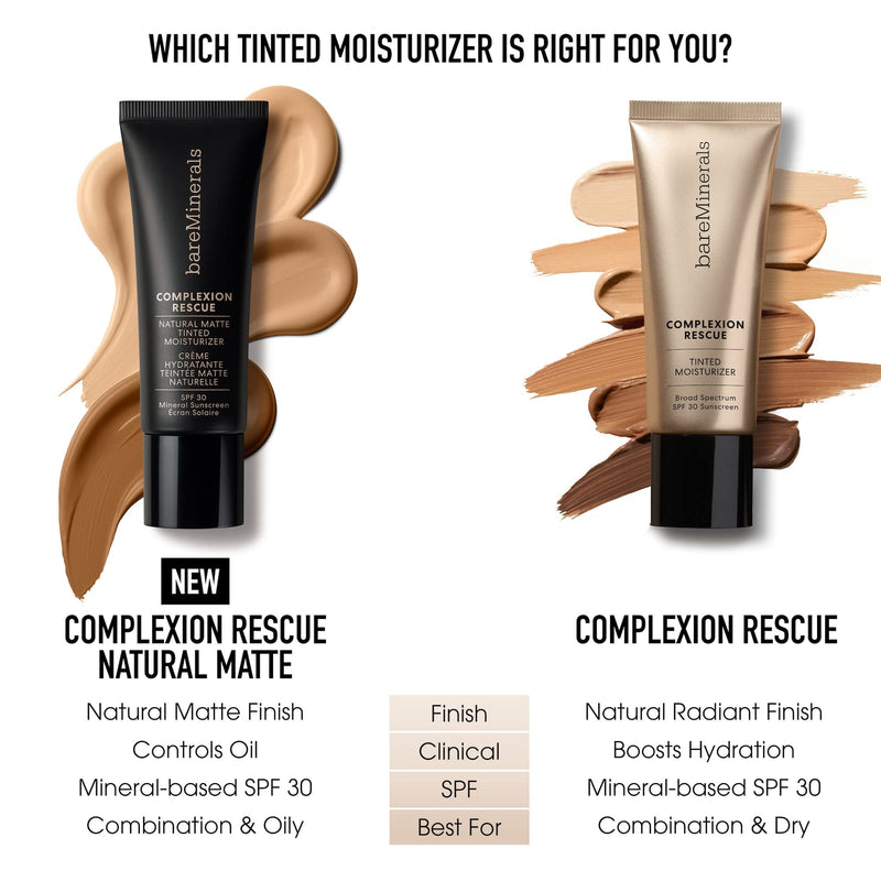bareMinerals Complexion Rescue Tinted Moisturizer Buttercream 03 for Face with SPF 30 + Hyaluronic Acid, Hydrating Tinted Mineral Sunscreen for Face, Skin Tint, Vegan