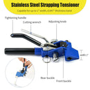 SGULLER Packaging Strapping Banding Tensioner Tools Kit, 3/4" x 100 Feet 304 Stainless Steel Banding Coil, 100 Pieces Ear-Lokt Buckles. Complete Packaging Strapping Solution