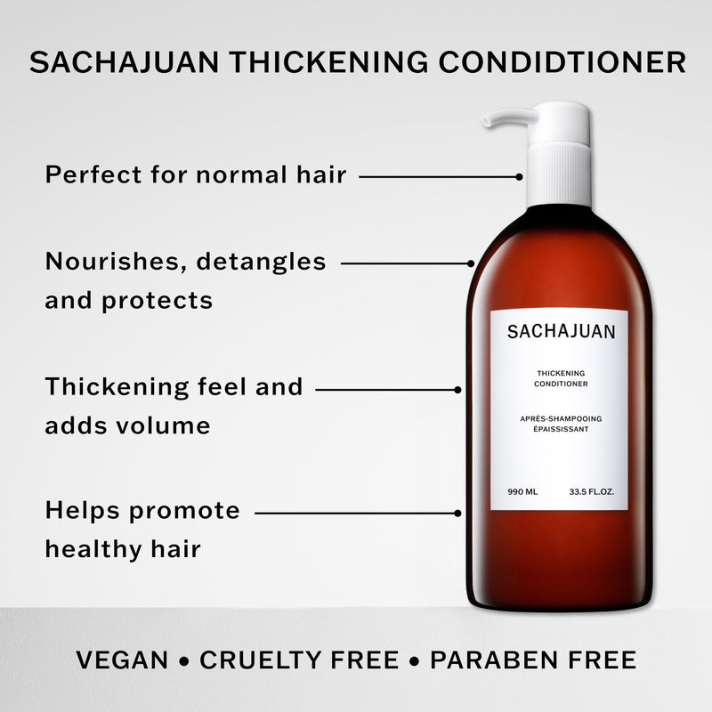 SACHAJUAN Thickening Hair Conditioner 33.5 fl oz Volumizing Heat & UV Protectants Shine & Smooth Volume Paraben-Free