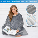 Heated Wearable Blanket Hoodie | Oversized Design | with Battery Pack 7.4V | Sherpa & Fannel Fleece - Like New
