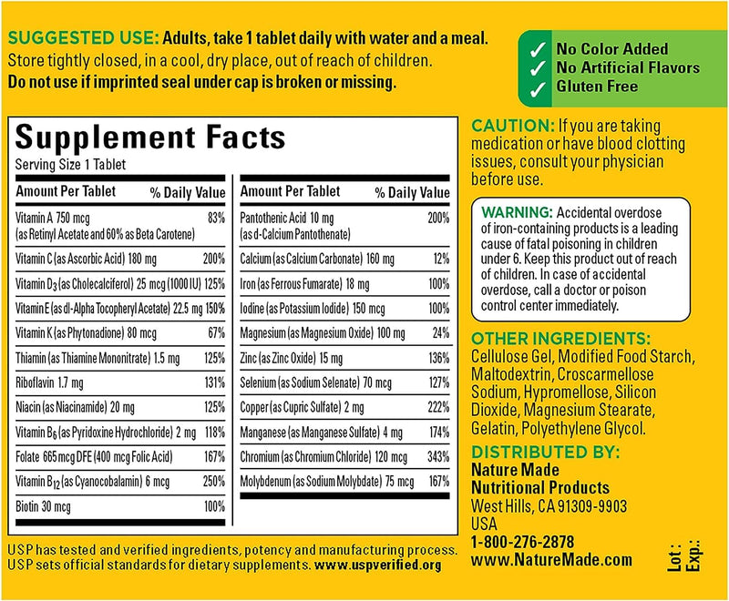 Nature Made Multi Complete Tablets 130 ea