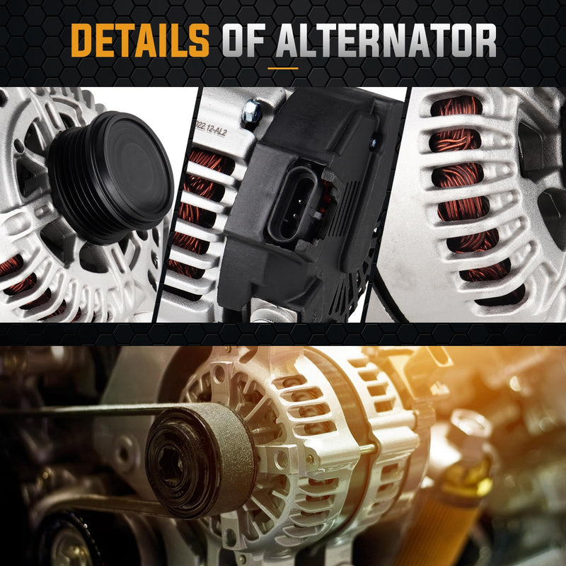 Alternator Replacement Compatible with Chevrolet Cavalier 2.2L Pontiac Sunfire, Grand Am 2002-2005, Saturn ion VUE 2.2l 02-07, classic Malibu 04-05, Oldsmobile Alero 02-04 Replace AVA0001 400-40027