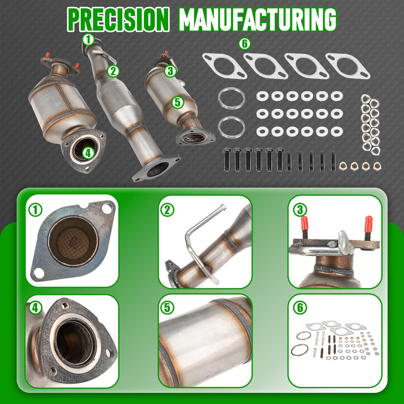 FOMIUZY High Flow Front Catalytic Converter Kit Direct-Fit Chevy Traverse 2009 2010 2011 2012 2013 2014 2015 2016 2017 GMC Acadia 2007-2017 Buick Enclave 2008-2017 Saturn Outlook 2007-2010 3.6L - Like New