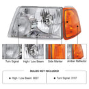 ALZIRIA Headlight Compatible With 01-11 Ranger 2001-2011 Ranger 2001 2002 2003 2004 2005 2006 2007 2008 2009 2010 2011 Ford Ranger With Corner Light Left And Right Side