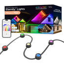 Enbrighten Eternity Permanent Outdoor Lights, 100ft, 72 RGBW IC LEDs, Black Eave Lights, Halloween Decor, Christmas Lights, Everyday Accent Lights, IP67 Waterproof, Works with Alexa, Google Home, 82730