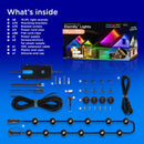 Enbrighten Eternity Permanent Outdoor Lights, 100ft, 72 RGBW IC LEDs, Black Eave Lights, Halloween Decor, Christmas Lights, Everyday Accent Lights, IP67 Waterproof, Works with Alexa, Google Home, 82730