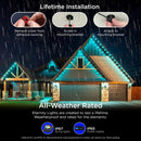 Enbrighten Eternity Permanent Outdoor Lights, 100ft, 72 RGBW IC LEDs, Black Eave Lights, Halloween Decor, Christmas Lights, Everyday Accent Lights, IP67 Waterproof, Works with Alexa, Google Home, 82730