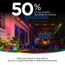 Enbrighten Eternity Permanent Outdoor Lights, 100ft, 72 RGBW IC LEDs, Black Eave Lights, Halloween Decor, Christmas Lights, Everyday Accent Lights, IP67 Waterproof, Works with Alexa, Google Home, 82730