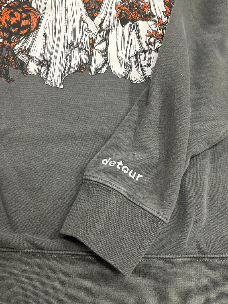 Spooky Detour Sweatshirt / Embroidered Long Sleeve Logo Autumn vibes
