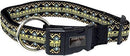 Hamilton Single-Thick Nylon Dog Collar With Southwest Overlay, 12" - 18", Black