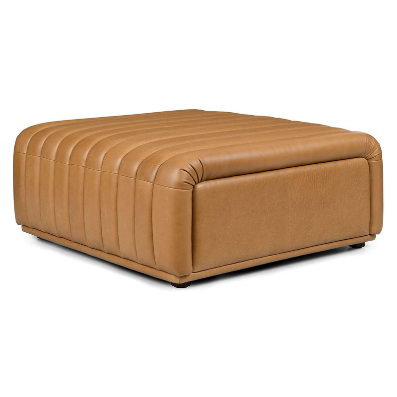 Sefto 39.5" Leather Ottoman - Taos Tan accent design furniture from Article BRAND NEW