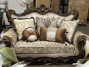 Shalisa Fabric Tufted Upholstered Wingback Loveseat in Walnut