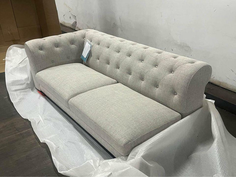 Abbyson cream grey loveseat right side arm rest brand new!