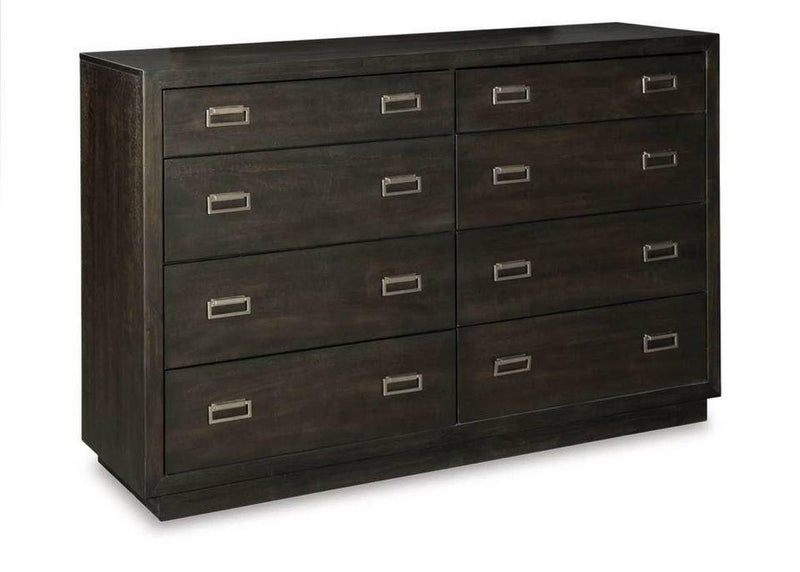Hyndell 8 Drawer Dresser brown 62” wide 40” tall wooden bedroom furniture