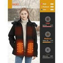 SAILWIND Women's Soft Shell Heated Jacket with Detachable Hood and Battery Pack Black Coat (Black,XL) - Like New