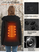 SAILWIND Women's Soft Shell Heated Jacket with Detachable Hood and Battery Pack Black Coat (Black,XL) - Like New