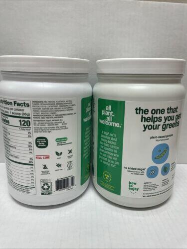 Lot Of 2- Vega Protein & Greens Vanilla Flavored 18.6oz Plant Based Exp 08/2025+